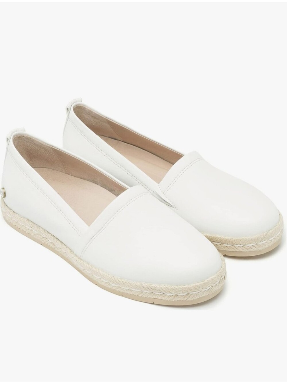 Abeo White Espadrille-Style Slip-On Flats Coastal Grandmother Cottagecore Resort